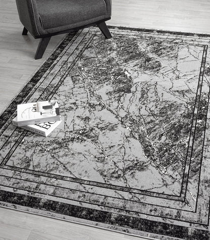 Obsidian Monochrome Rug - Frame