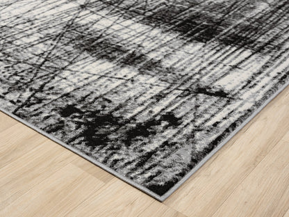 Obsidian Monochrome Rug - Oblique