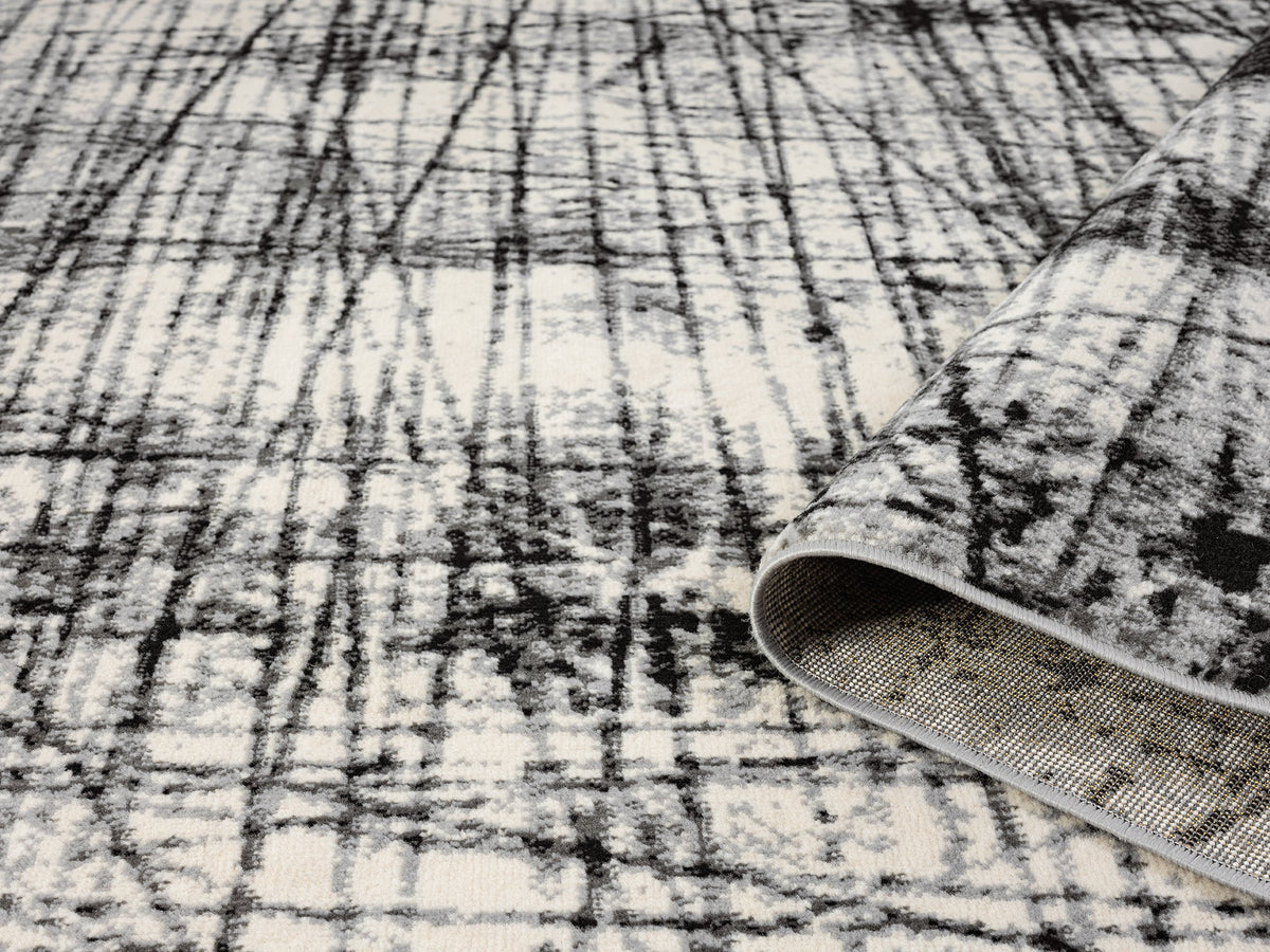 Obsidian Monochrome Rug - Oblique