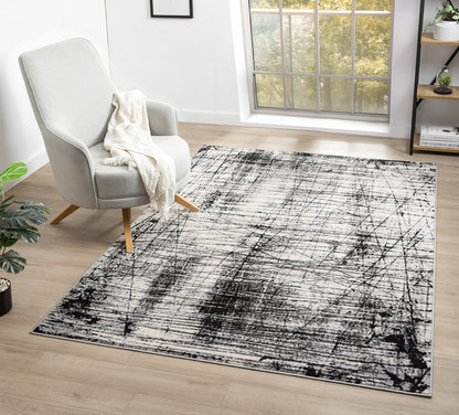 Obsidian Monochrome Rug - Oblique