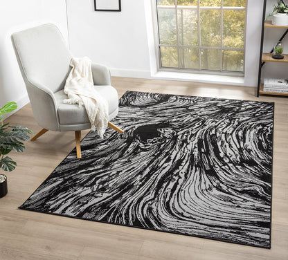 Obsidian Monochrome Rug - Whirlpool