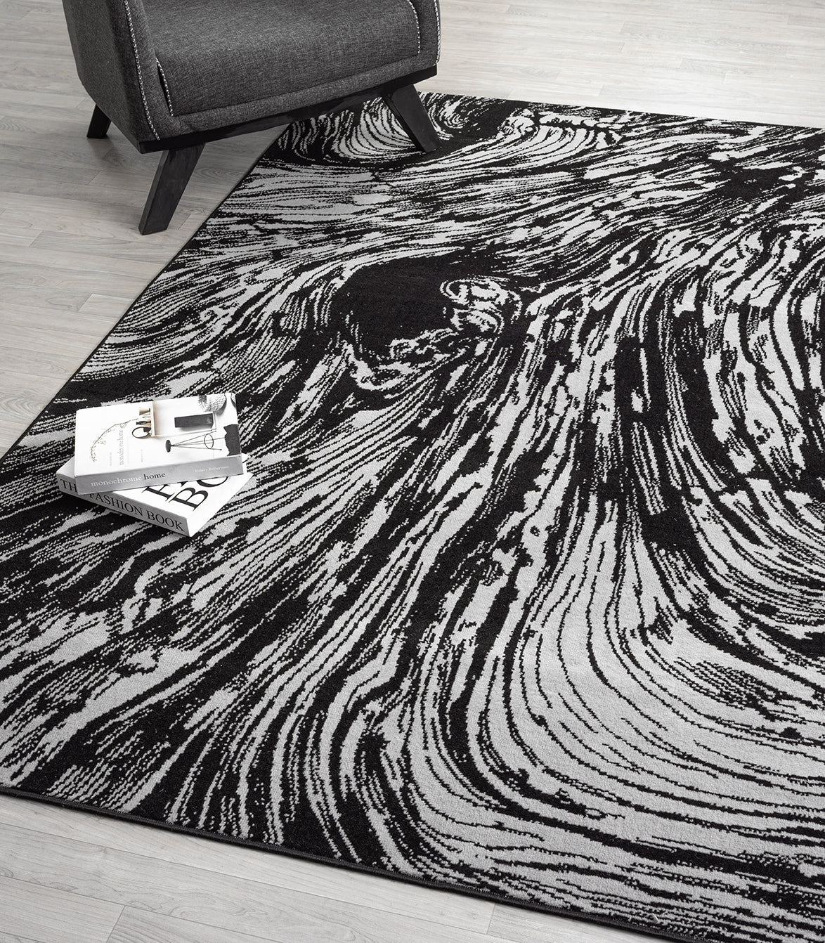 Obsidian Monochrome Rug - Whirlpool