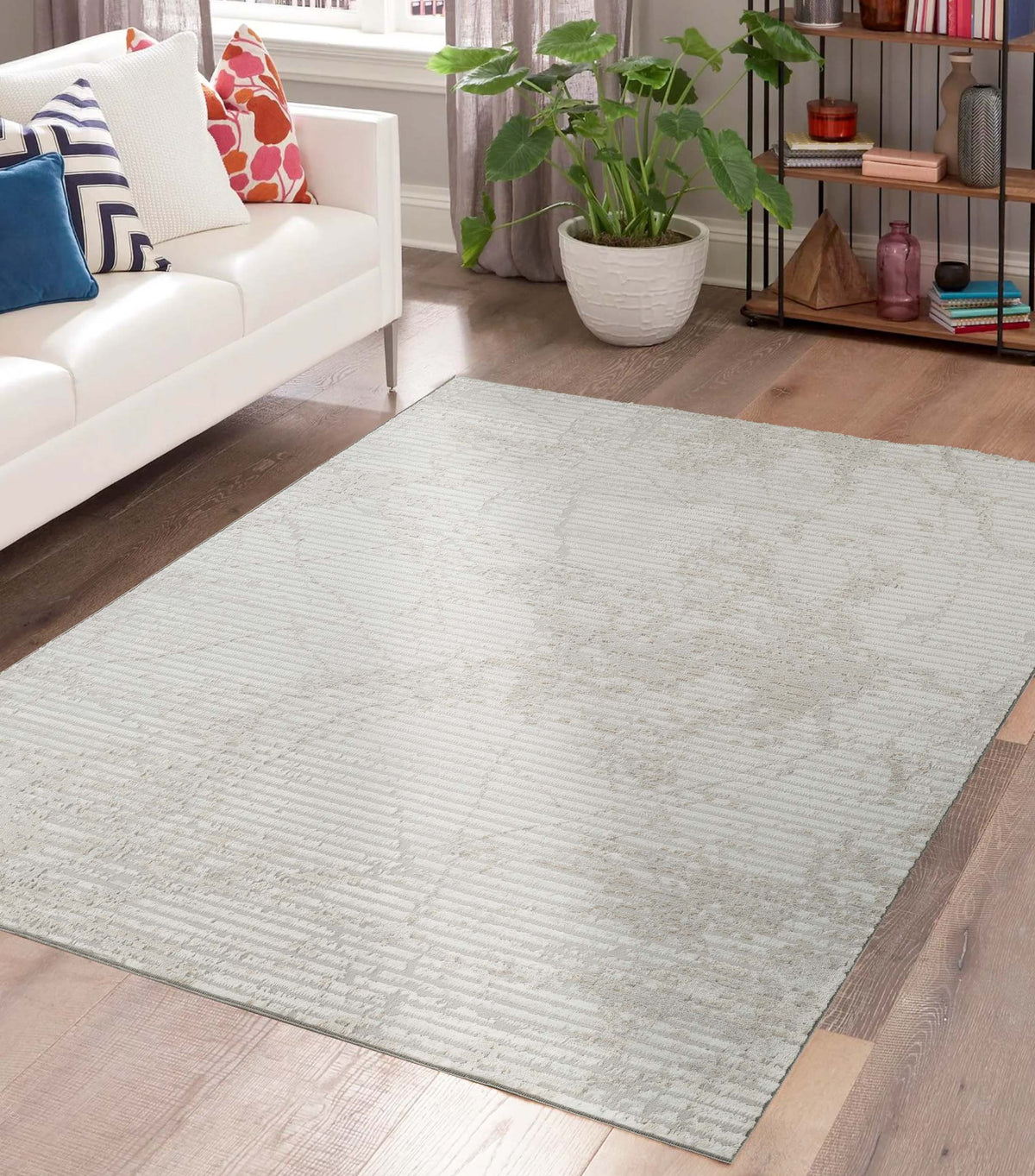 Perla Metallic Abstract Rug - Molten