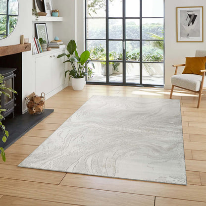 Perla Metallic Abstract Rug - Resin