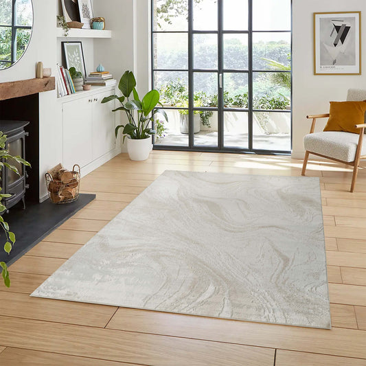 Perla Metallic Abstract Rug - Resin