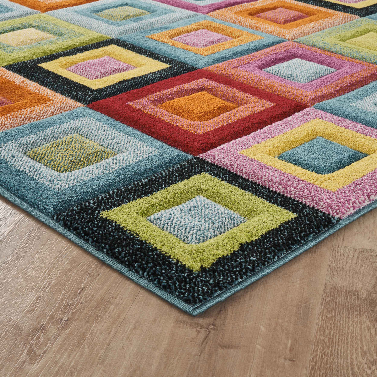 Rainbow Carved Rug - Block