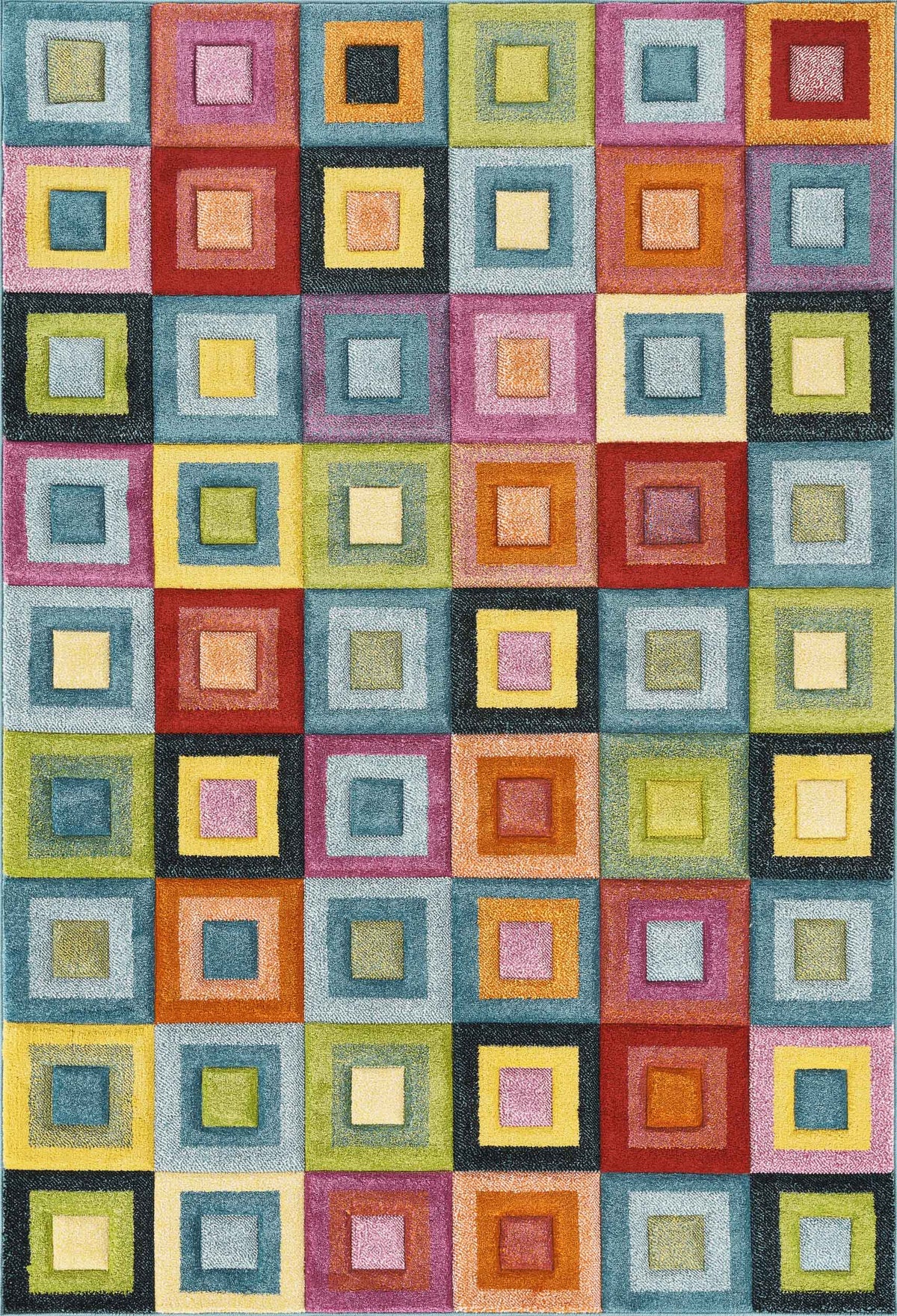Rainbow Carved Rug - Block