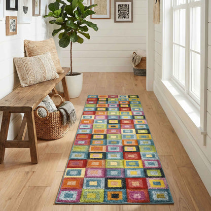 Rainbow Carved Rug - Block