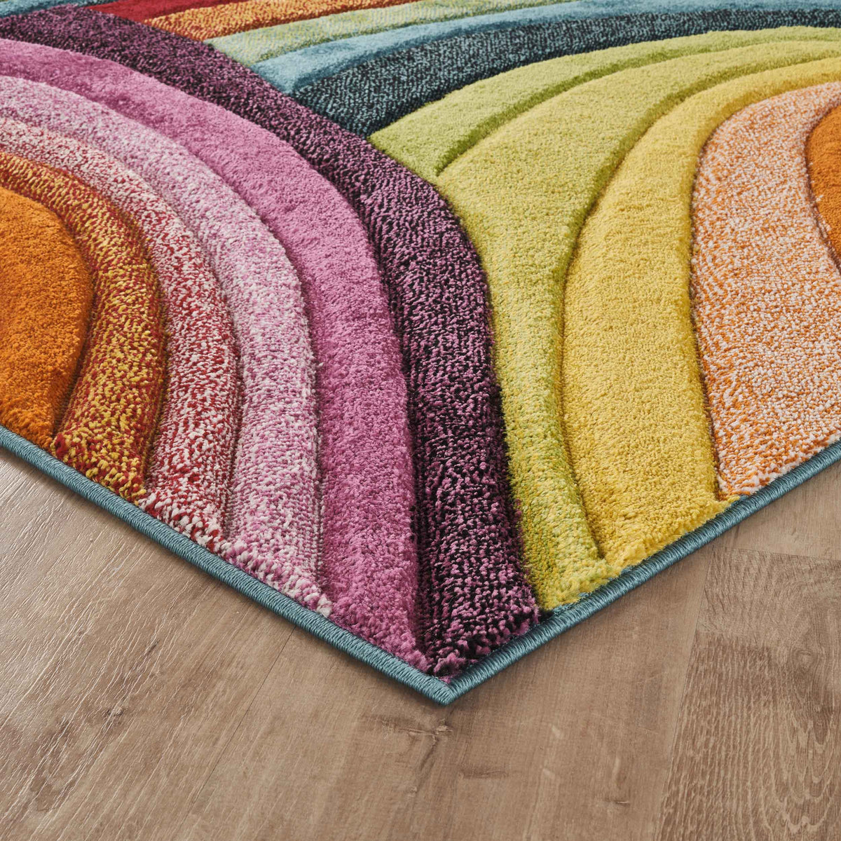 Rainbow Carved Rug - Loop