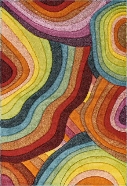 Rainbow Carved Rug - Loop