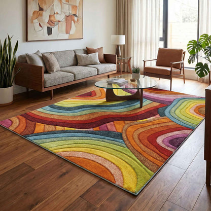 Rainbow Carved Rug - Loop