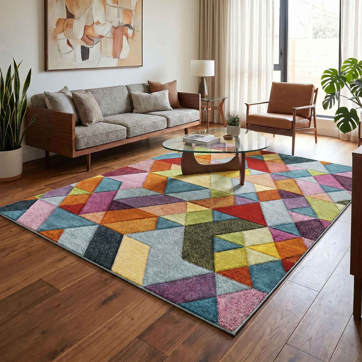 Rainbow Carved Rug - Mosaic