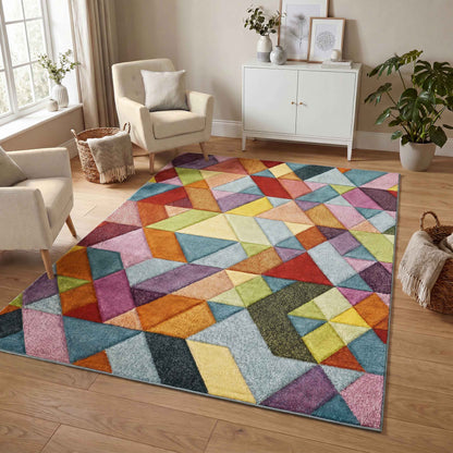Rainbow Carved Rug - Mosaic