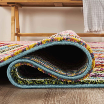 Rainbow Carved Rug - Braided