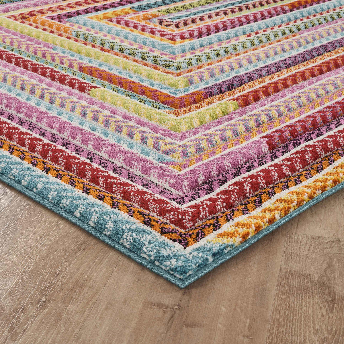 Rainbow Carved Rug - Braided