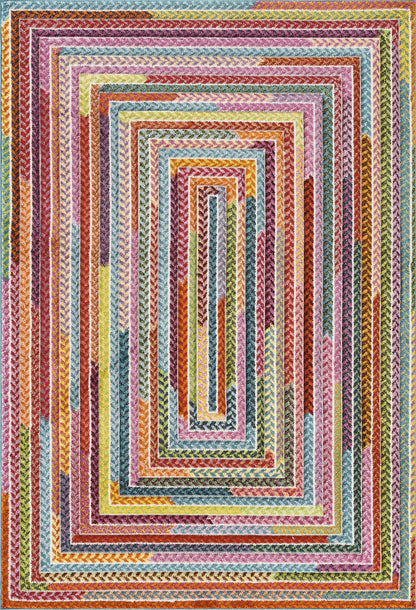 Rainbow Carved Rug - Braided