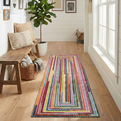 Rainbow Carved Rug - Braided
