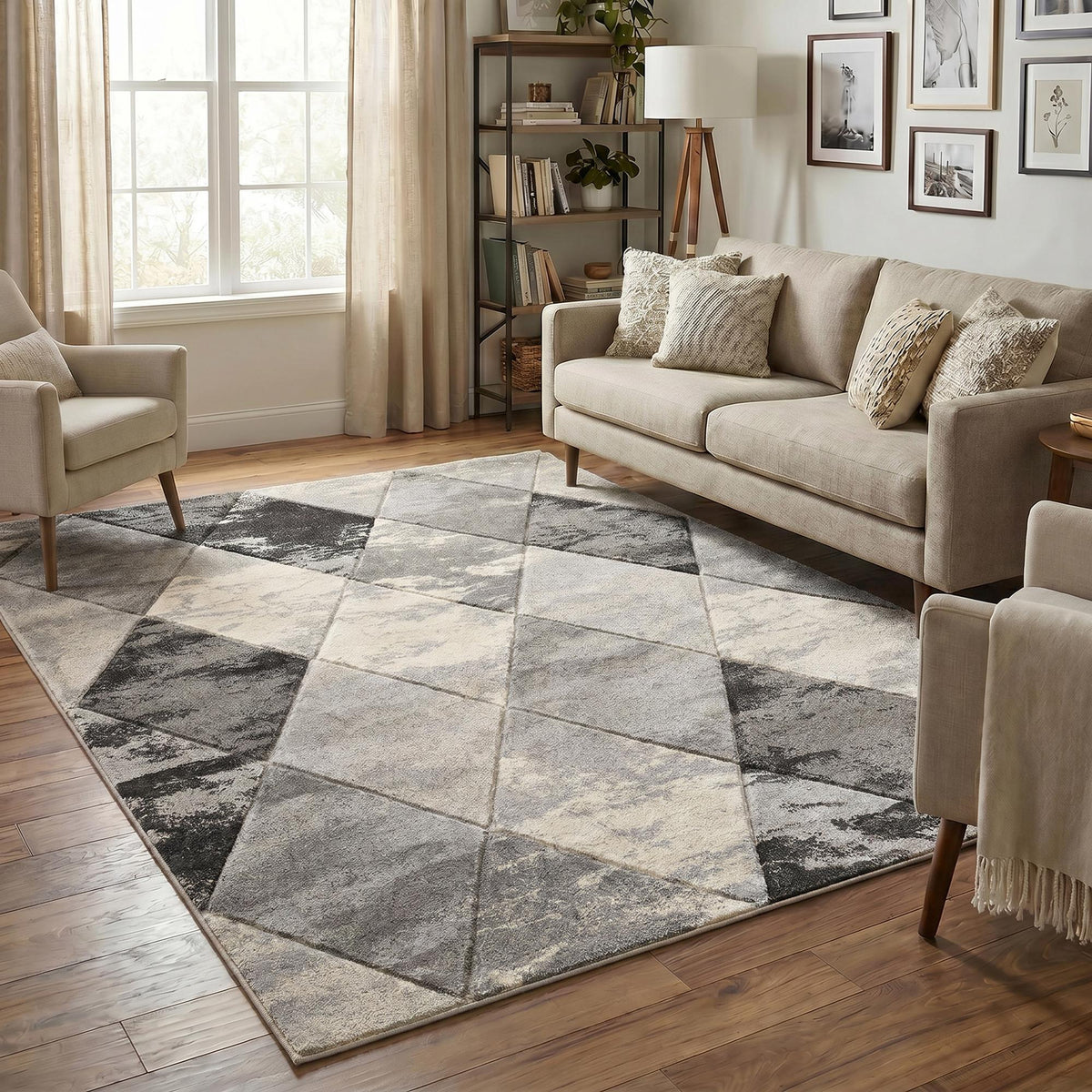 Santiago Carved Abstract Rug - Blend