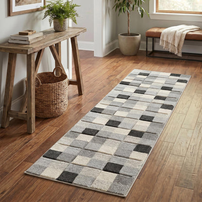 Santiago Carved Abstract Rug - Grid