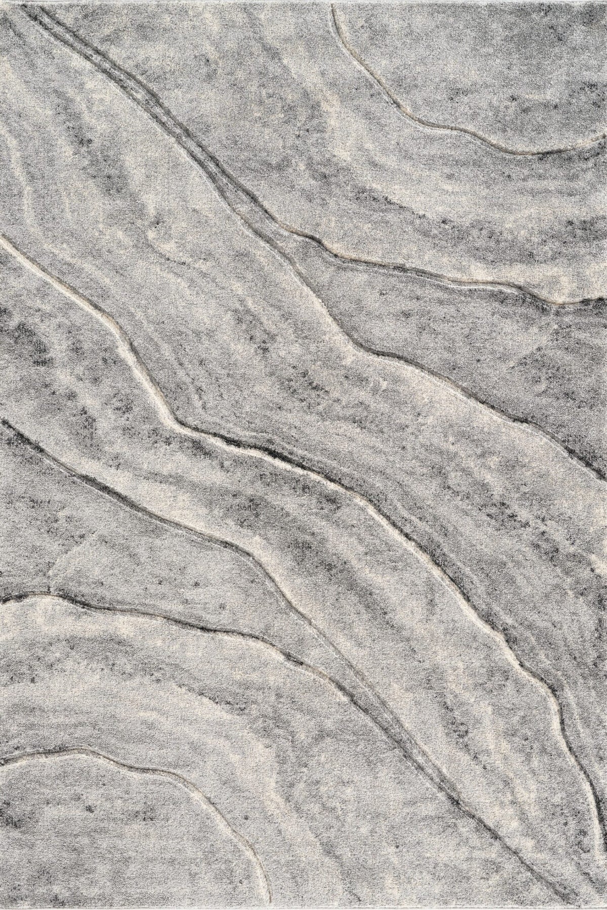 Santiago Carved Abstract Rug - Quarry