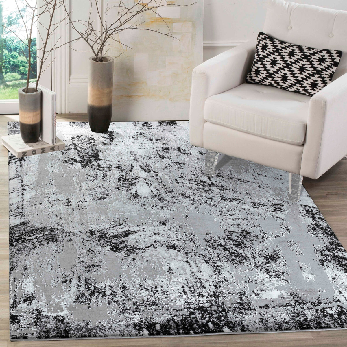 Serenity Metallic Abstract Rug - Acrylic