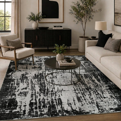 Serenity Metallic Abstract Rug - Abrasion