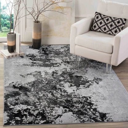 Serenity Metallic Abstract Rug - Sprayed
