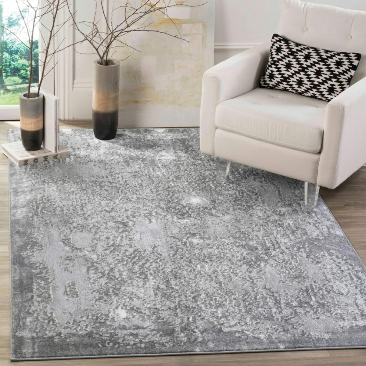 Serenity Metallic Abstract Rug - Acrylic