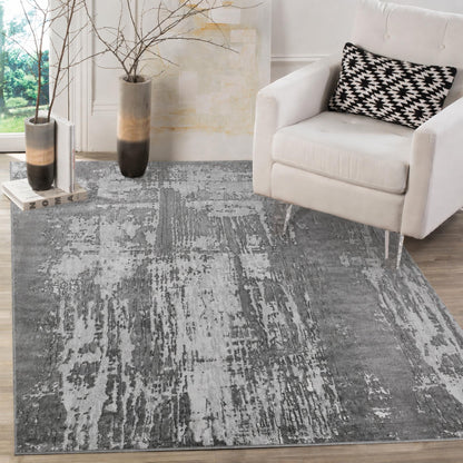 Serenity Metallic Abstract Rug - Abrasion