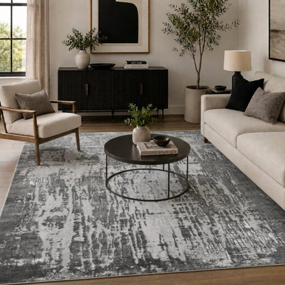 Serenity Metallic Abstract Rug - Abrasion