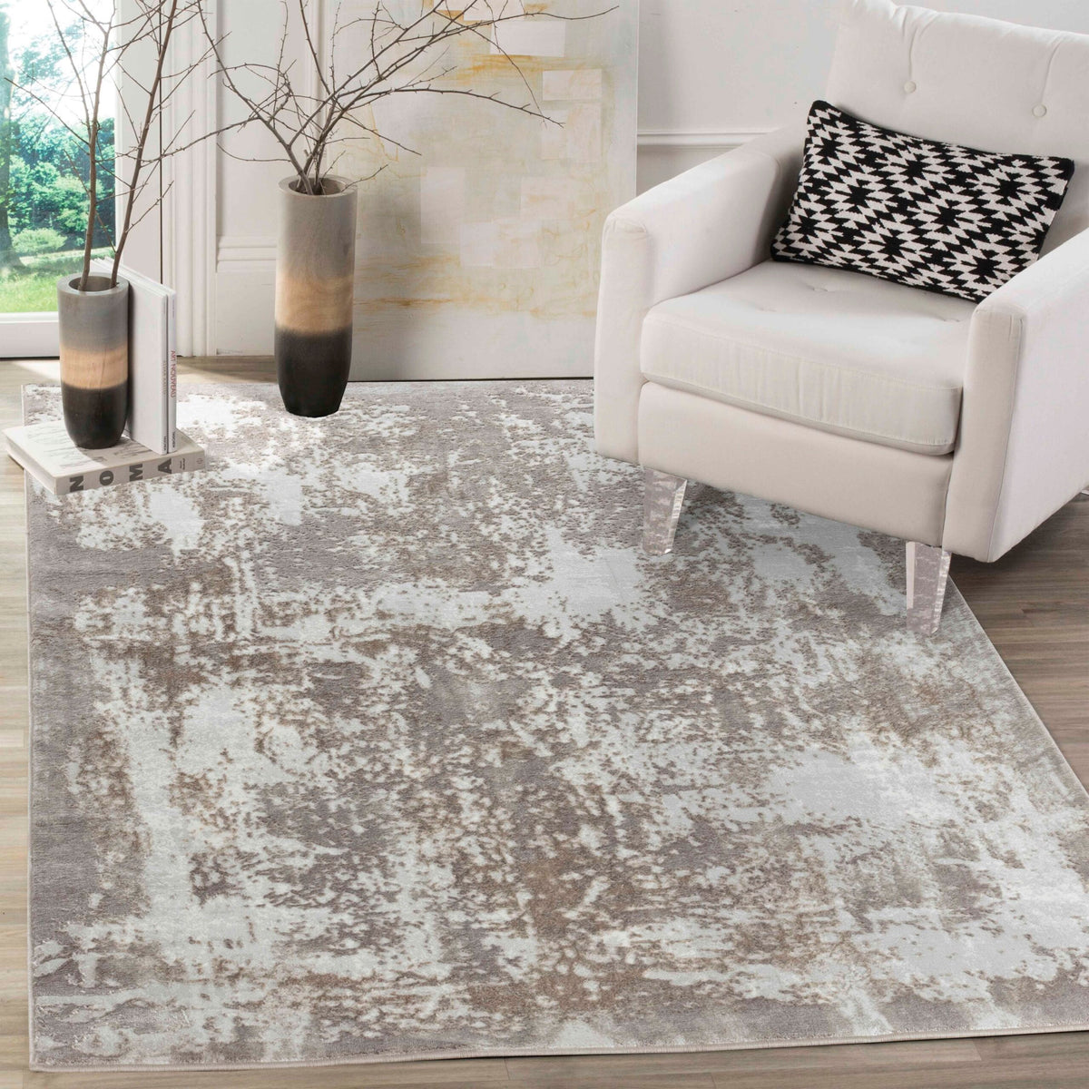 Serenity Metallic Abstract Rug - Acrylic