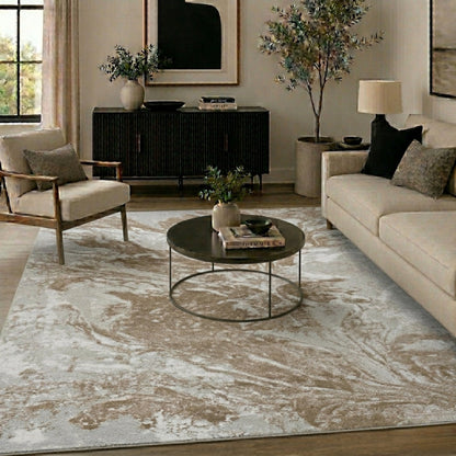 Serenity Metallic Abstract Rug - Water Flow