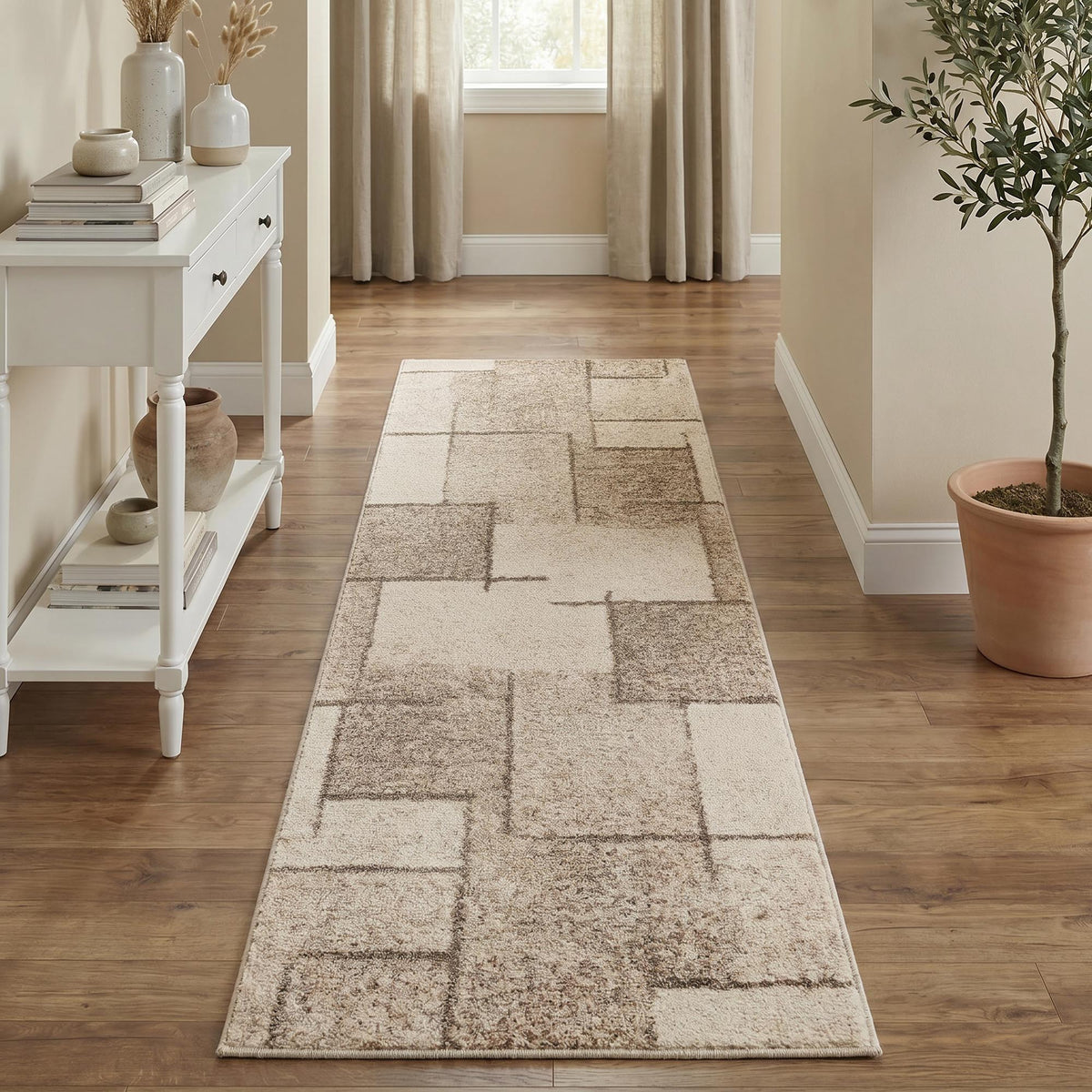 Rhodes Neutral Geometric Rug - Sketch