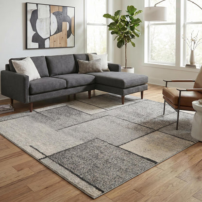 Rhodes Neutral Geometric Rug - Sketch