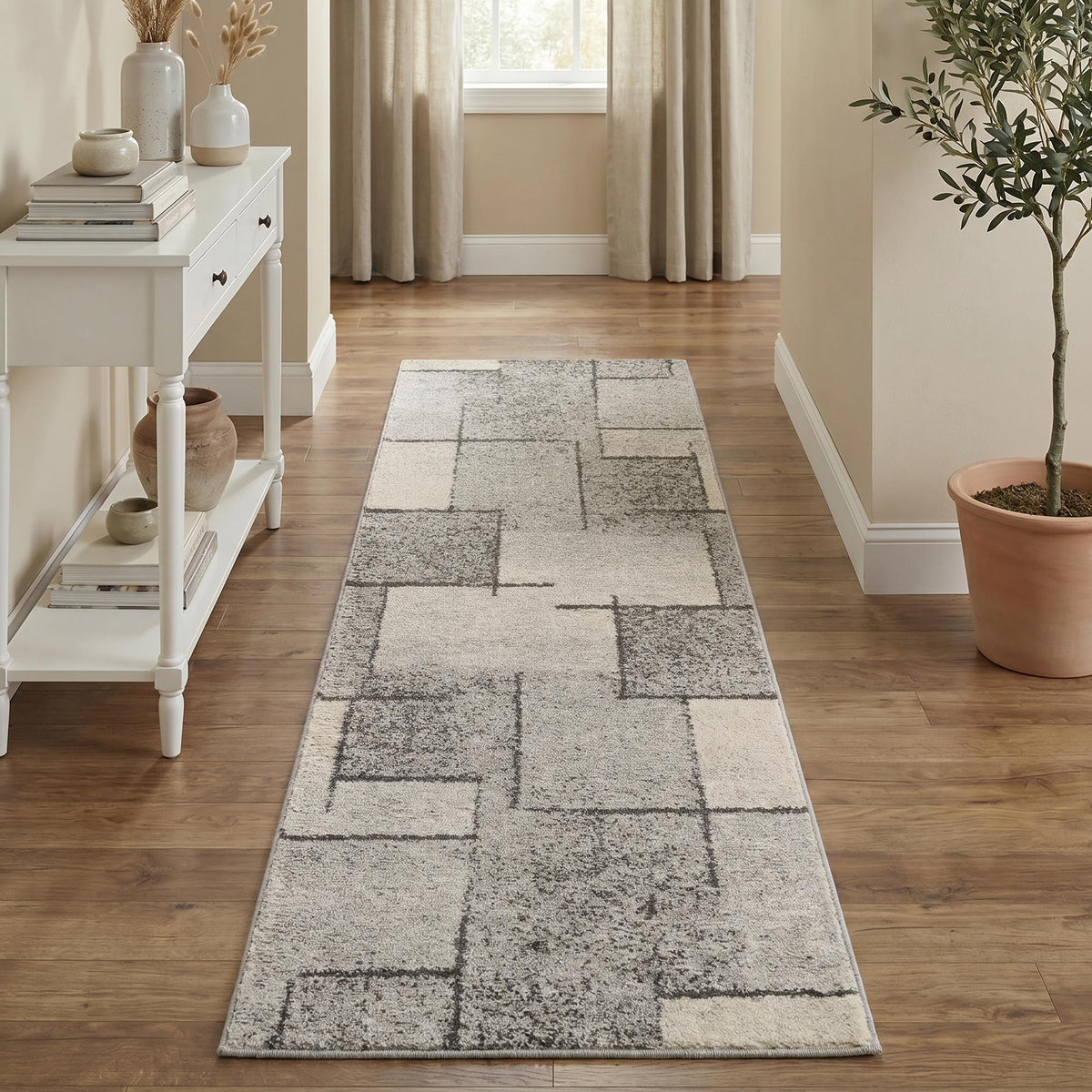 Rhodes Neutral Geometric Rug - Sketch