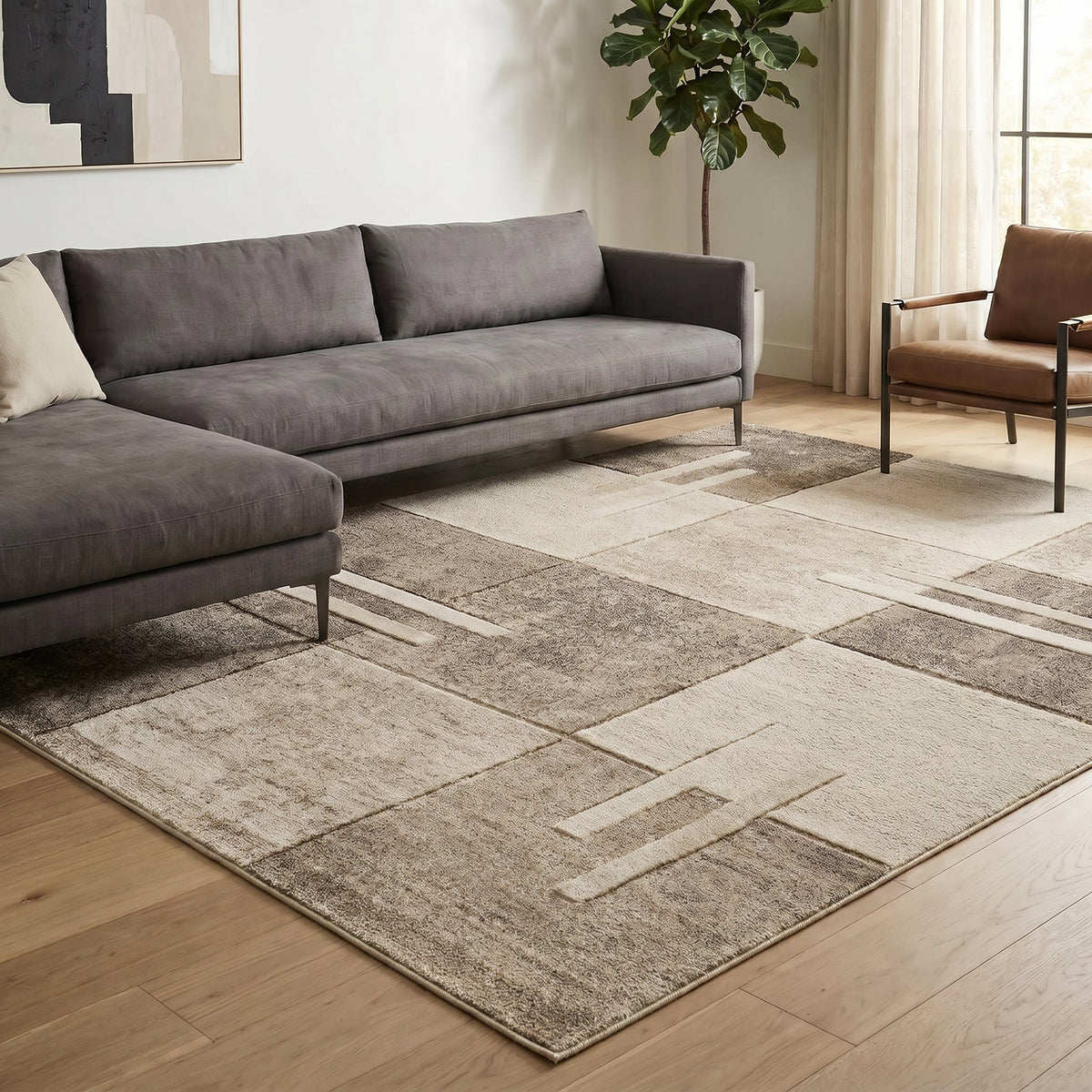 Santiago Carved Abstract Rug - Tile