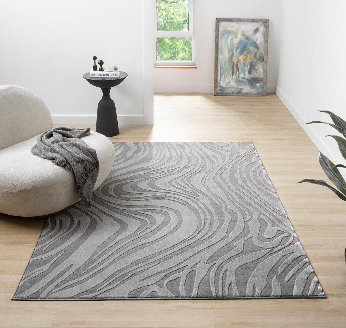 Vellure Textured Geometric Rug - Marble