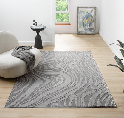 Vellure Textured Geometric Rug - Marble
