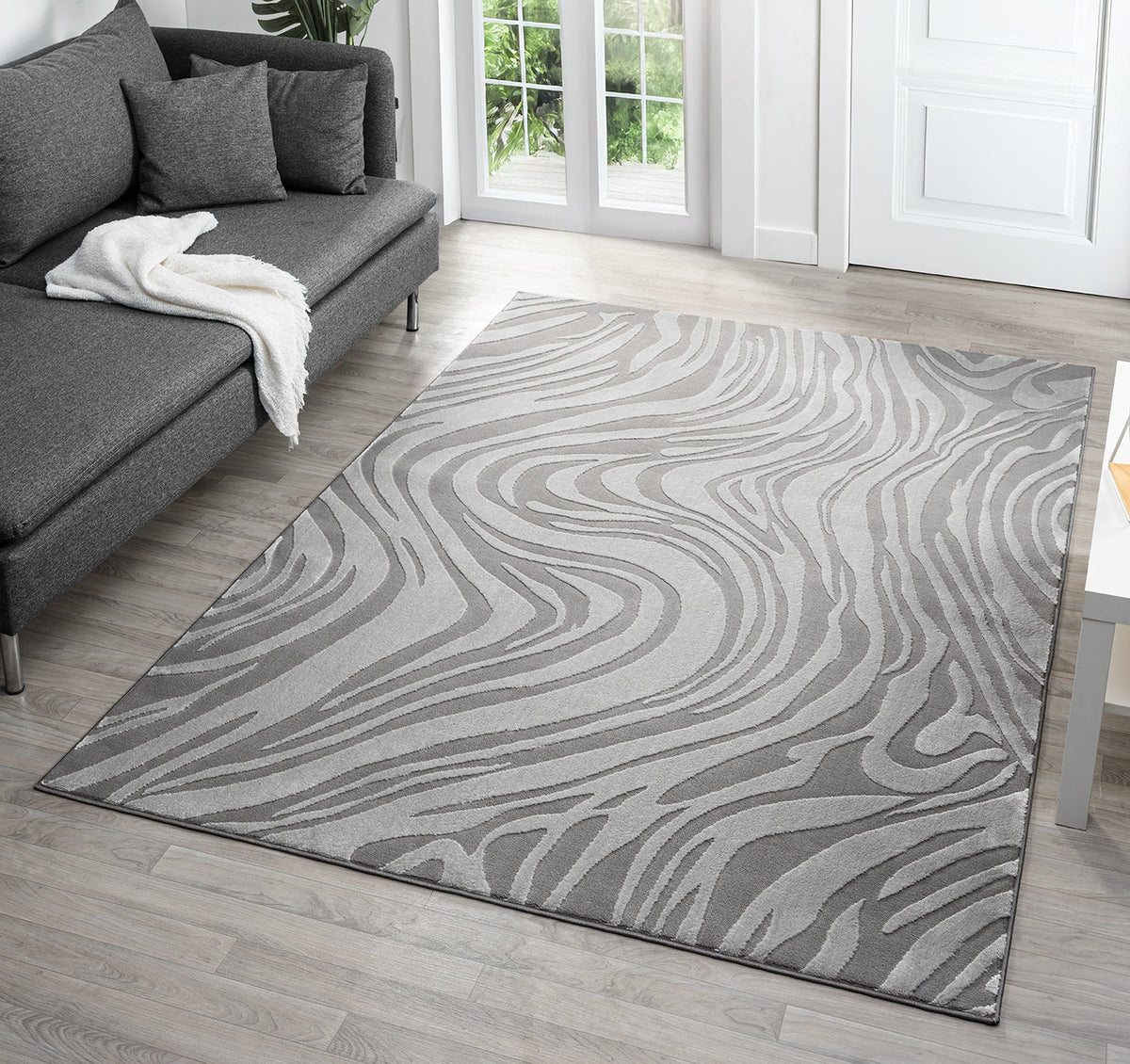 Vellure Textured Geometric Rug - Marble