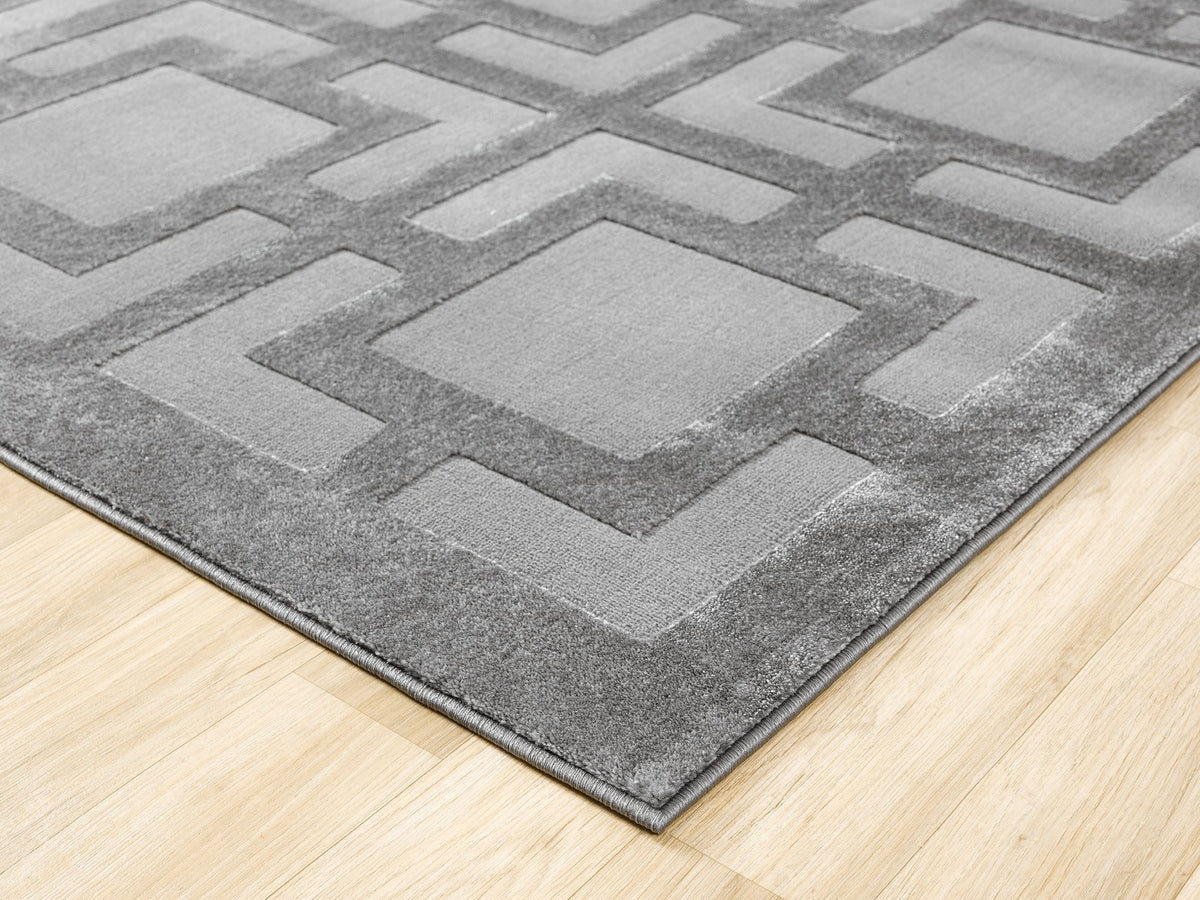 Vellure Textured Geometric Rug - Maze