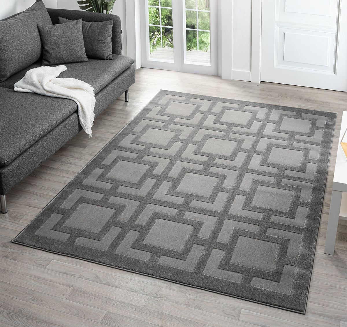 Vellure Textured Geometric Rug - Maze