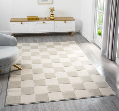 Vellure Textured Geometric Rug - Grid