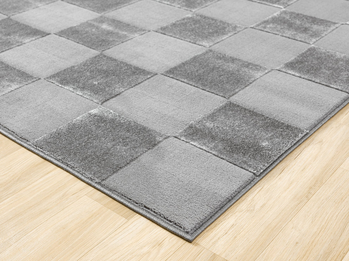 Vellure Textured Geometric Rug - Grid