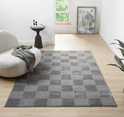 Vellure Textured Geometric Rug - Grid