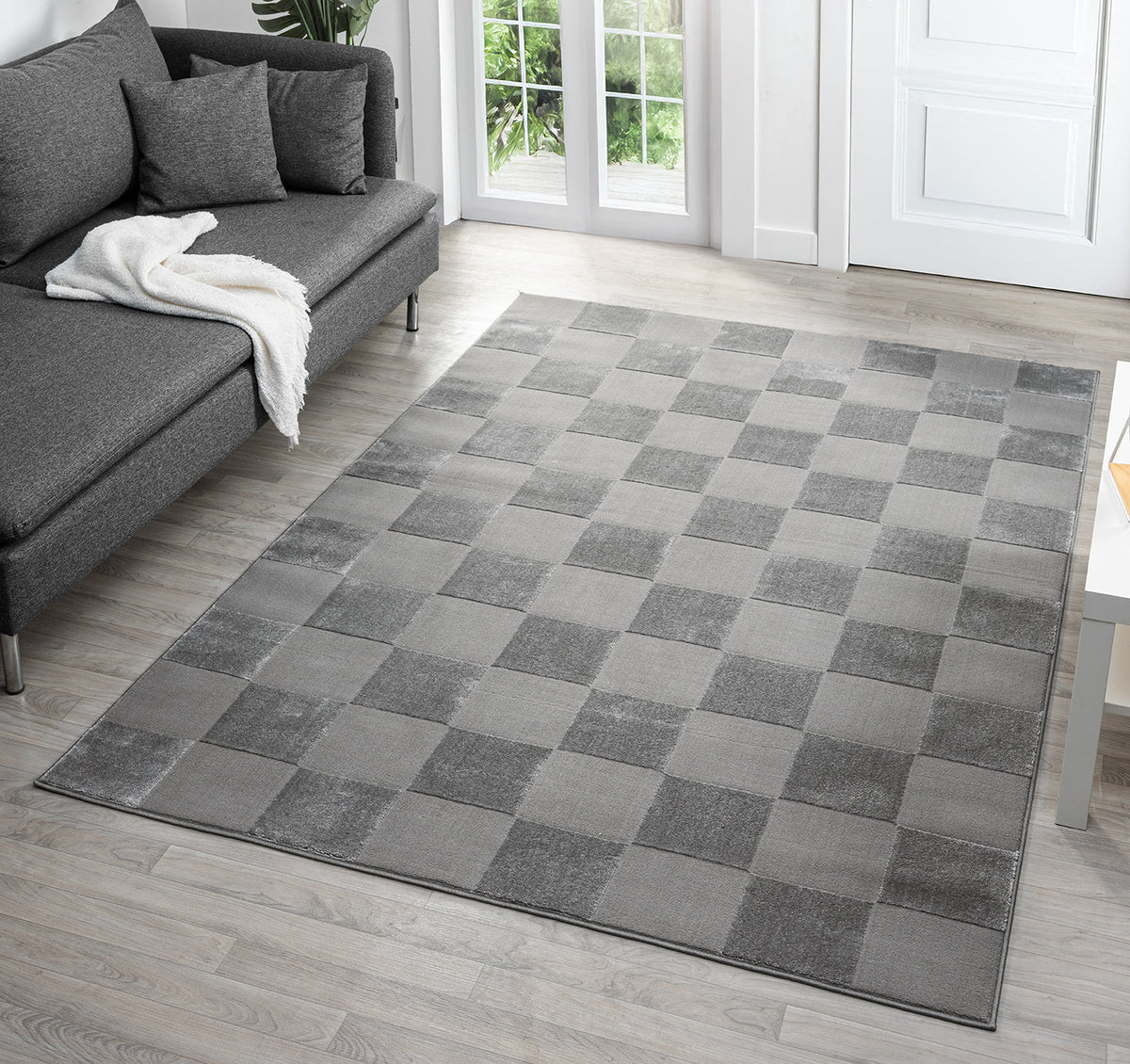 Vellure Textured Geometric Rug - Grid
