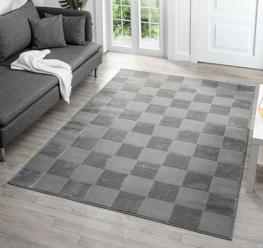 Vellure Textured Geometric Rug - Grid
