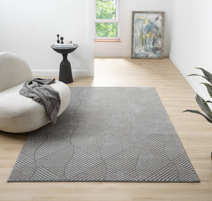 Vellure Textured Geometric Rug - Pyramid