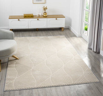 Vellure Textured Geometric Rug - Pyramid