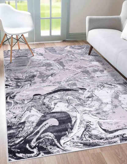 Emperor Metallic Abstract Rug - Solarius