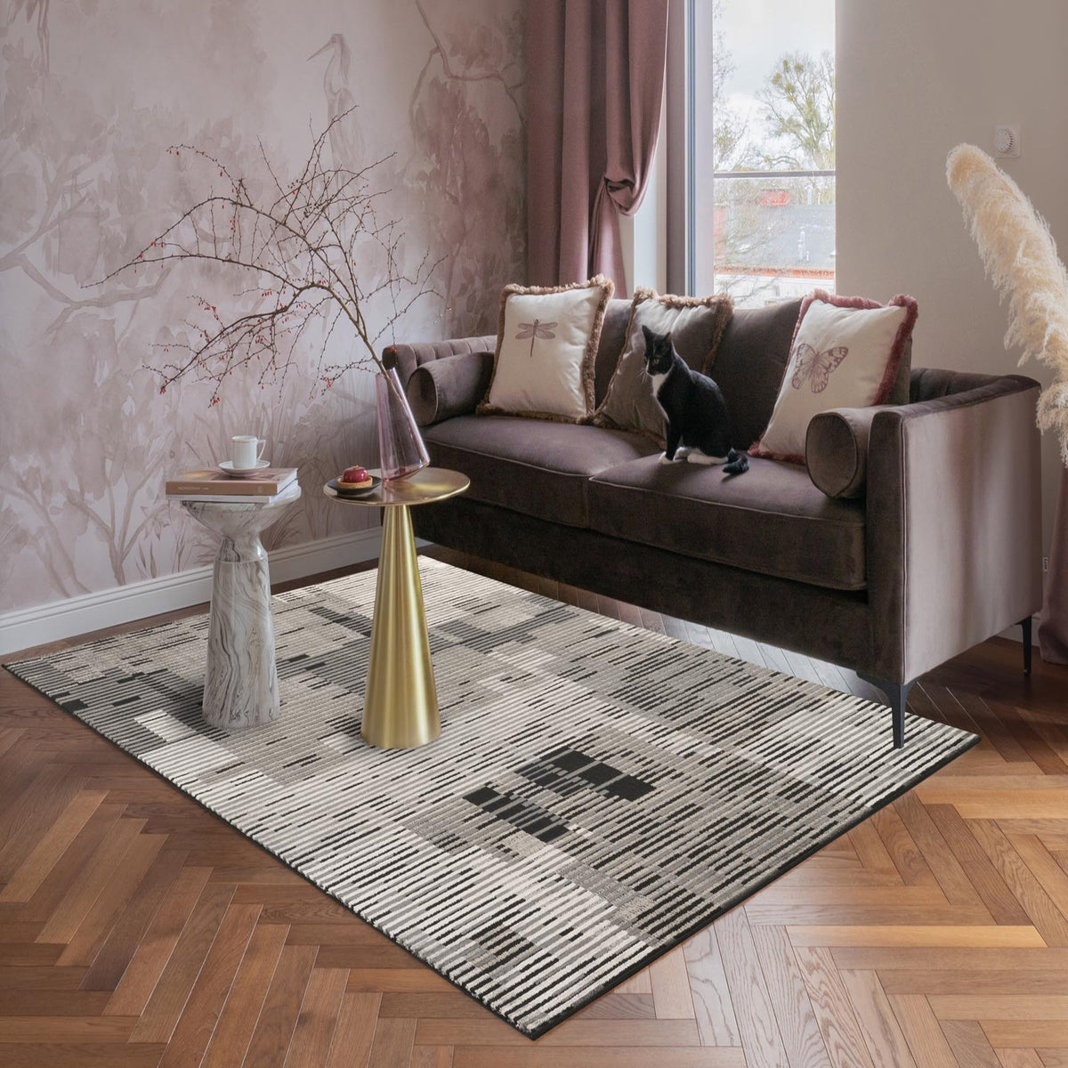 Mayfair Metallic Design Rug - Matrix